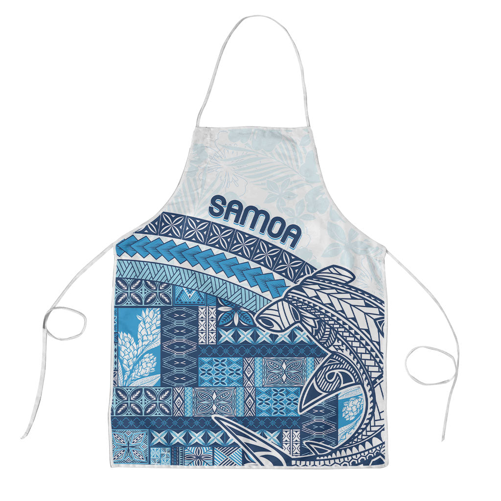 Samoa Mamanu Siapo Royal Blue Apron Tatau Malie LT7 Royal Blue - Polynesian Pride