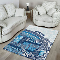 Samoa Mamanu Siapo Royal Blue Area Rug Tatau Malie LT7 - Polynesian Pride