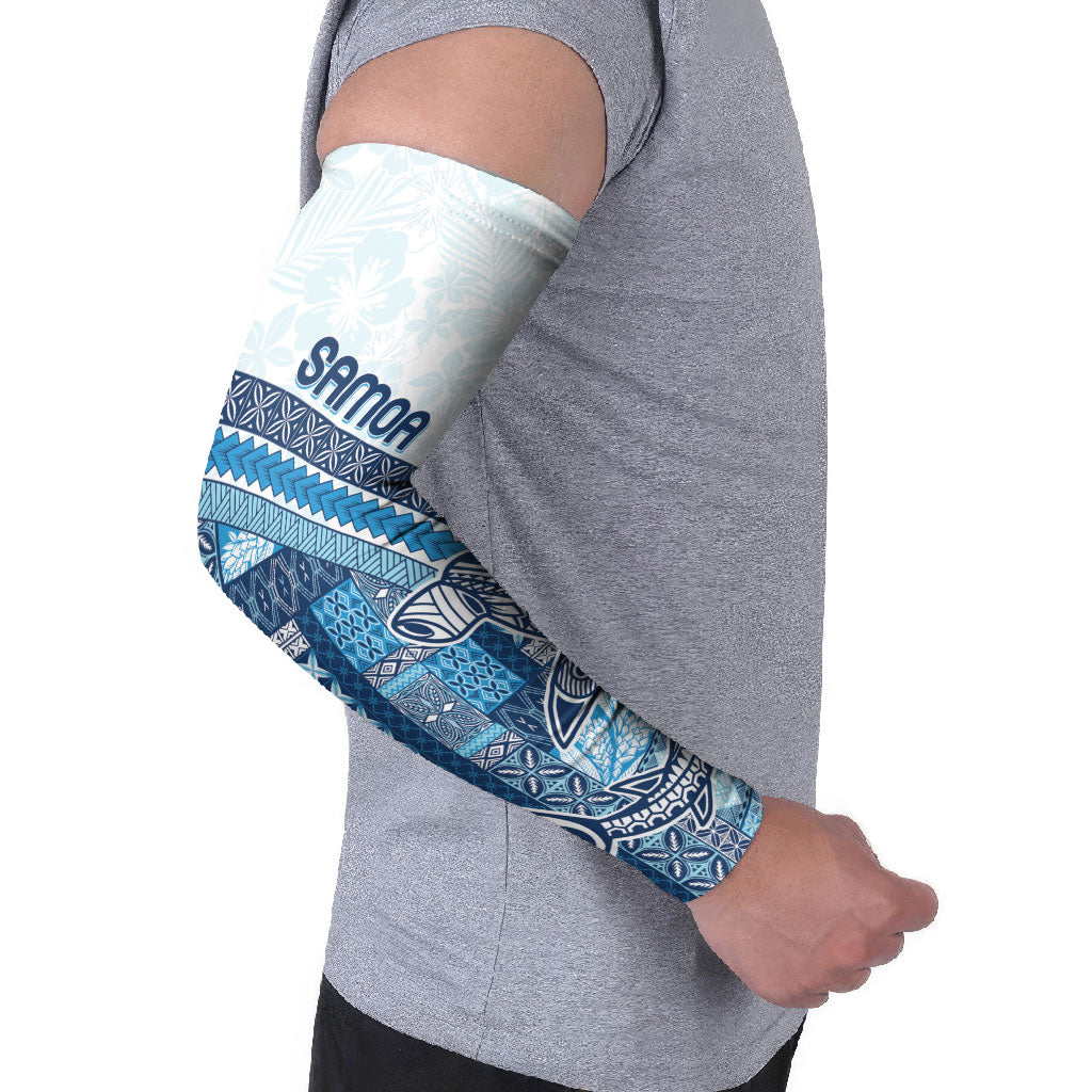 Samoa Mamanu Siapo Royal Blue Arm Sleeves Tatau Malie LT7 - Polynesian Pride