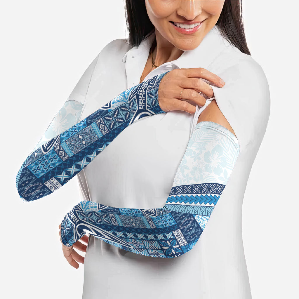 Samoa Mamanu Siapo Royal Blue Arm Sleeves Tatau Malie LT7 - Polynesian Pride