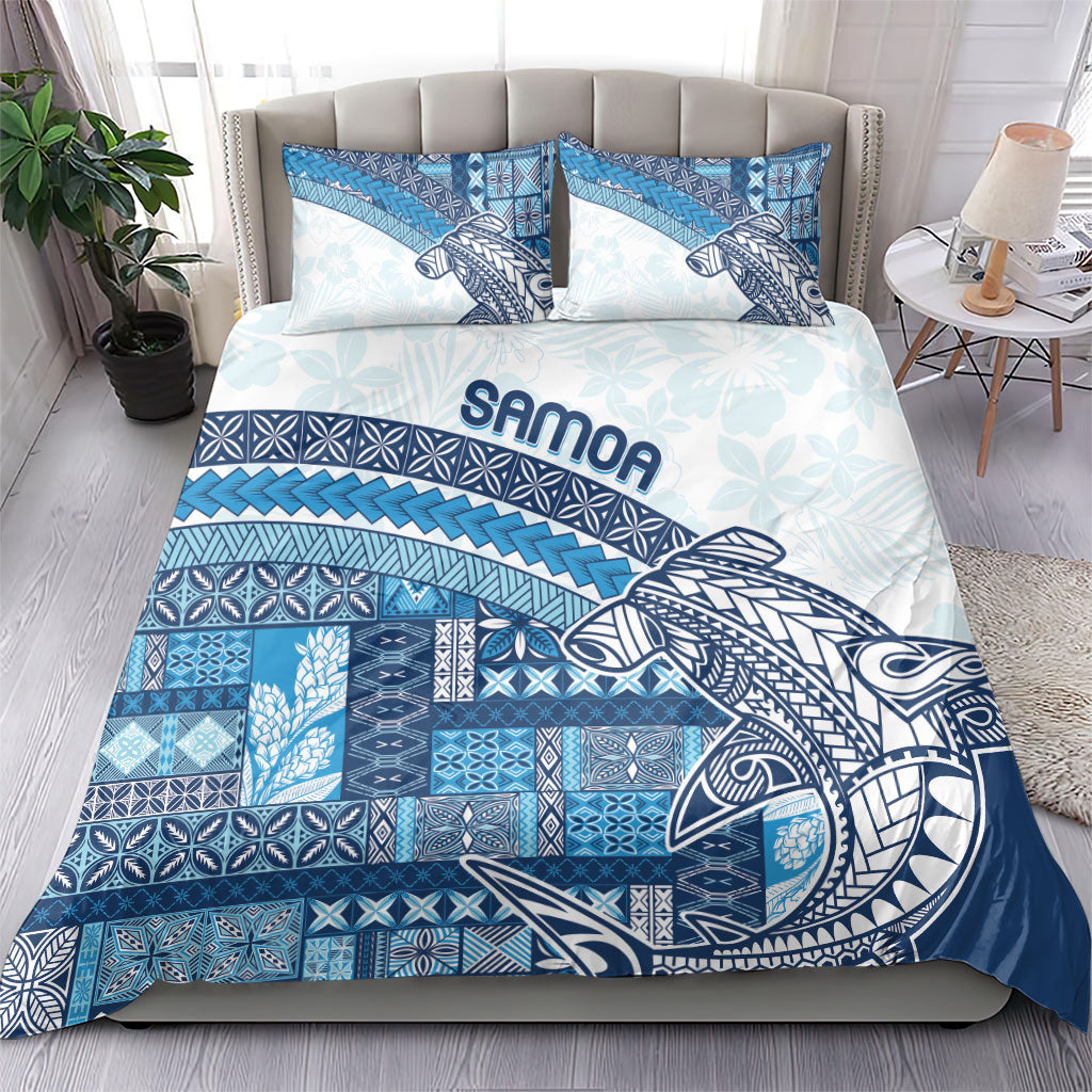 Samoa Mamanu Siapo Royal Blue Bedding Set Tatau Malie LT7 - Polynesian Pride
