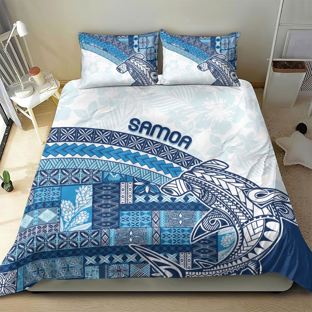 Samoa Mamanu Siapo Royal Blue Bedding Set Tatau Malie LT7 - Polynesian Pride