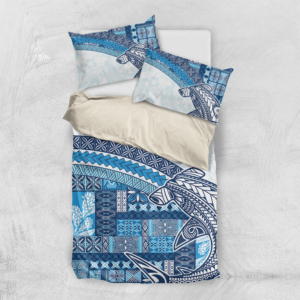 Samoa Mamanu Siapo Royal Blue Bedding Set Tatau Malie LT7 US Twin 172cm x 218cm Royal Blue - Polynesian Pride