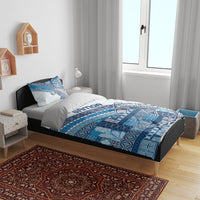 Samoa Mamanu Siapo Royal Blue Bedding Set Tatau Malie LT7 - Polynesian Pride