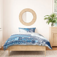 Samoa Mamanu Siapo Royal Blue Bedding Set Tatau Malie LT7 - Polynesian Pride