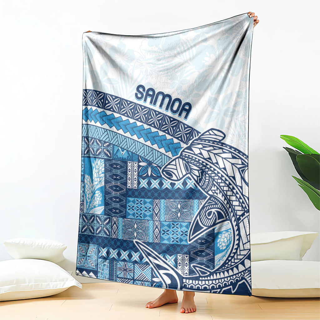 Samoa Mamanu Siapo Royal Blue Blanket Tatau Malie LT7 - Polynesian Pride