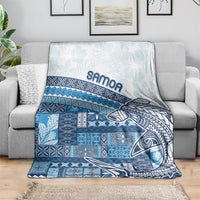 Samoa Mamanu Siapo Royal Blue Blanket Tatau Malie LT7 - Polynesian Pride
