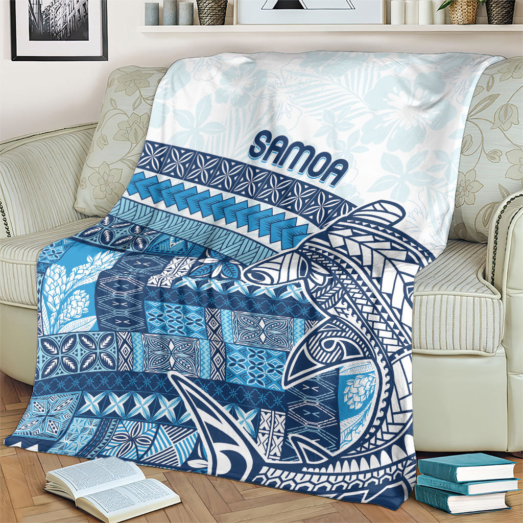 Samoa Mamanu Siapo Royal Blue Blanket Tatau Malie LT7 - Polynesian Pride