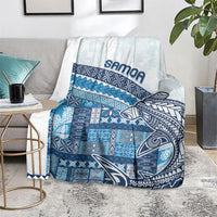 Samoa Mamanu Siapo Royal Blue Blanket Tatau Malie LT7 - Polynesian Pride