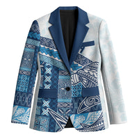 Samoa Mamanu Siapo Royal Blue Blazer Tatau Malie LT7 Unisex Royal Blue - Polynesian Pride