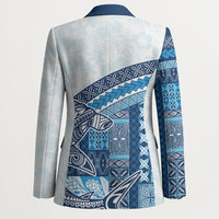 Samoa Mamanu Siapo Royal Blue Blazer Tatau Malie LT7 - Polynesian Pride