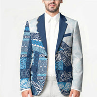 Samoa Mamanu Siapo Royal Blue Blazer Tatau Malie LT7 - Polynesian Pride