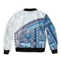 Samoa Mamanu Siapo Royal Blue Bomber Jacket Tatau Malie LT7 - Polynesian Pride