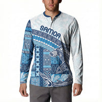 Samoa Mamanu Siapo Royal Blue Button Sweatshirt Tatau Malie LT7 - Polynesian Pride
