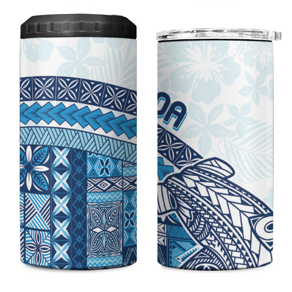 Samoa Mamanu Siapo Royal Blue 4 in 1 Can Cooler Tumbler Tatau Malie LT7 One Size: 16 oz Royal Blue - Polynesian Pride