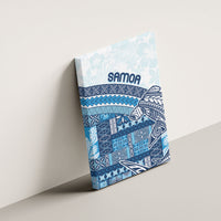Samoa Mamanu Siapo Royal Blue Canvas Wall Art Tatau Malie LT7 - Polynesian Pride