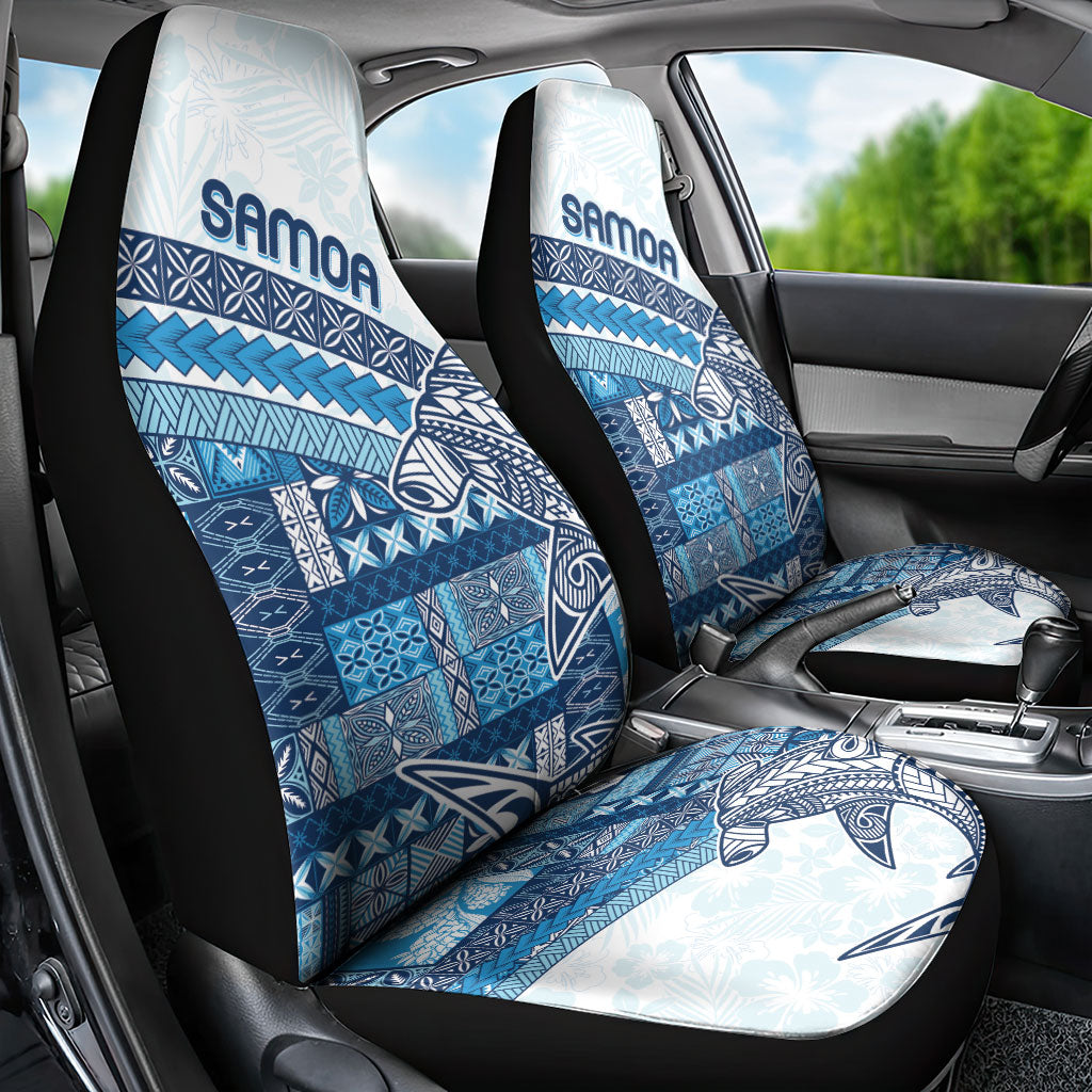 Samoa Mamanu Siapo Royal Blue Car Seat Cover Tatau Malie LT7 - Polynesian Pride