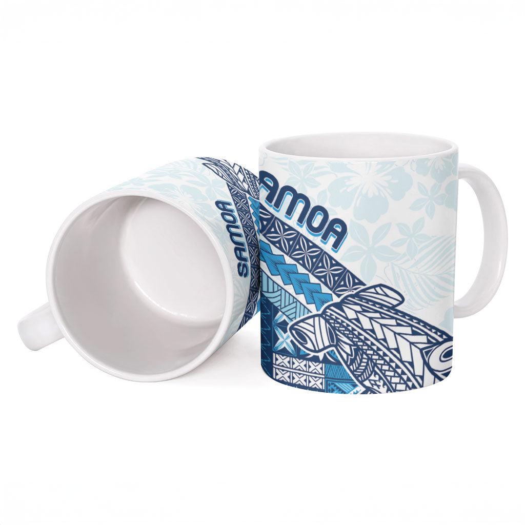 Samoa Mamanu Siapo Royal Blue Ceramic Mug Tatau Malie LT7 - Polynesian Pride