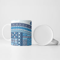 Samoa Mamanu Siapo Royal Blue Ceramic Mug Tatau Malie LT7 - Polynesian Pride