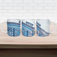 Samoa Mamanu Siapo Royal Blue Ceramic Mug Tatau Malie LT7 - Polynesian Pride