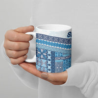 Samoa Mamanu Siapo Royal Blue Ceramic Mug Tatau Malie LT7 - Polynesian Pride
