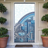 Samoa Mamanu Siapo Royal Blue Door Cover Tatau Malie LT7 Royal Blue - Polynesian Pride