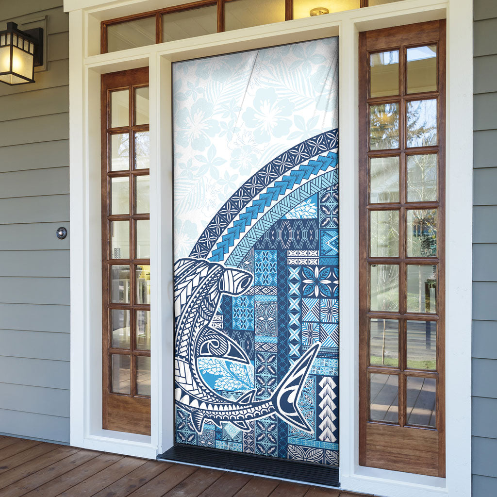 Samoa Mamanu Siapo Royal Blue Door Cover Tatau Malie LT7 - Polynesian Pride