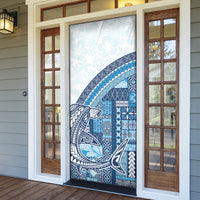 Samoa Mamanu Siapo Royal Blue Door Cover Tatau Malie LT7 - Polynesian Pride