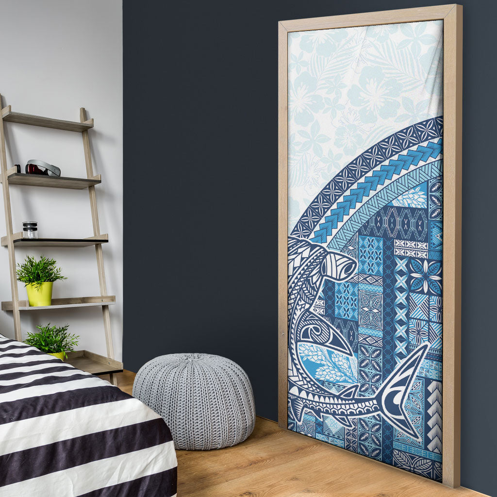 Samoa Mamanu Siapo Royal Blue Door Cover Tatau Malie LT7 - Polynesian Pride
