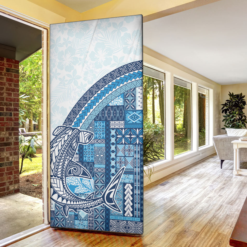 Samoa Mamanu Siapo Royal Blue Door Cover Tatau Malie LT7 - Polynesian Pride