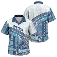 Samoa Mamanu Siapo Royal Blue Family Matching Long Sleeve Bodycon Dress and Hawaiian Shirt Tatau Malie LT7 Son's Shirt Royal Blue - Polynesian Pride