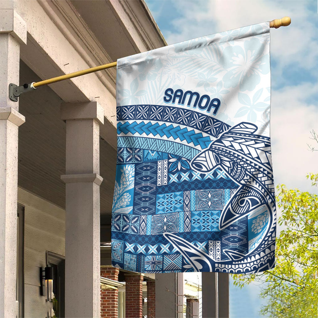 Samoa Mamanu Siapo Royal Blue Garden Flag Tatau Malie LT7 House Flag Royal Blue - Polynesian Pride