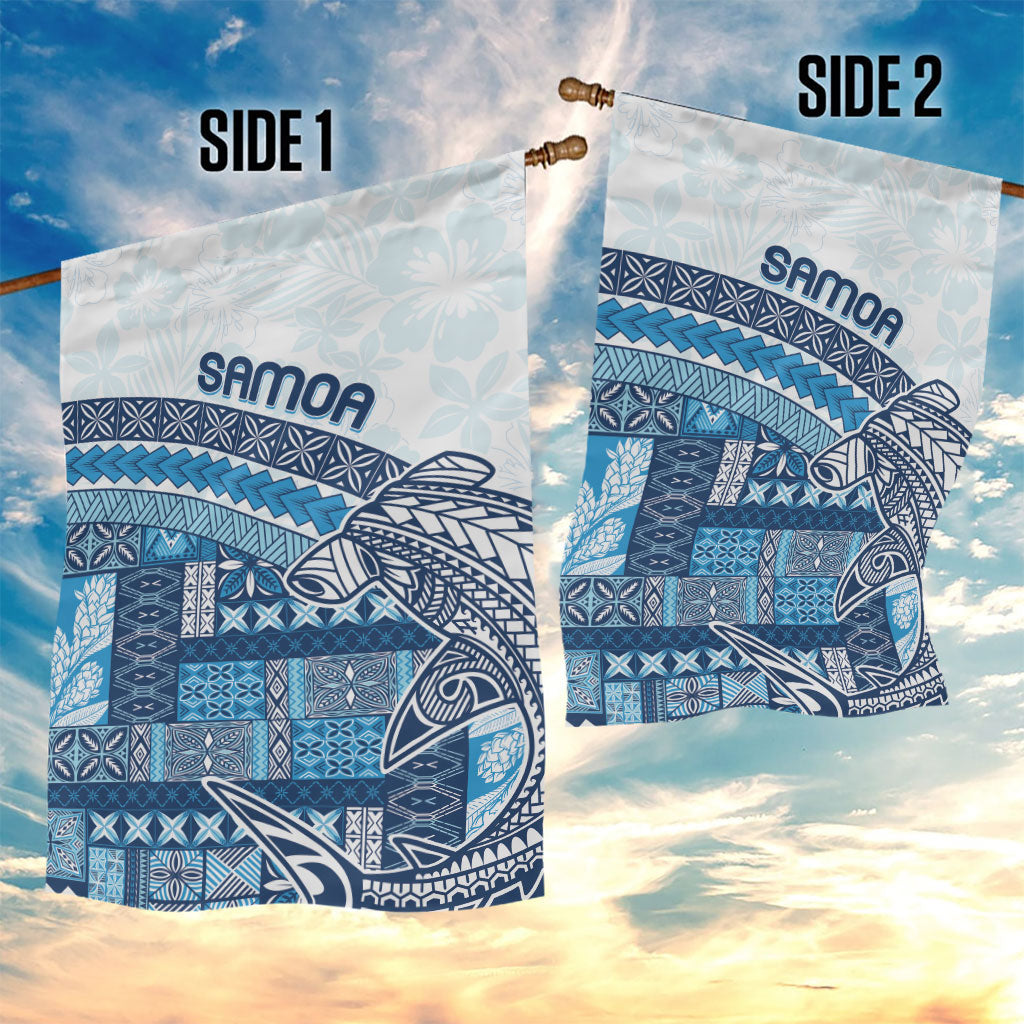 Samoa Mamanu Siapo Royal Blue Garden Flag Tatau Malie LT7 - Polynesian Pride