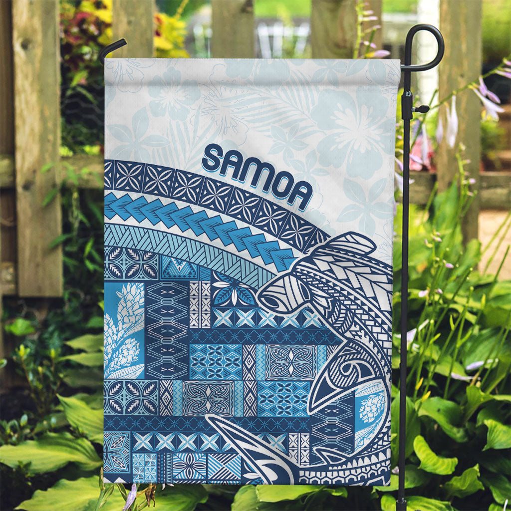 Samoa Mamanu Siapo Royal Blue Garden Flag Tatau Malie LT7 Garden Flag Royal Blue - Polynesian Pride