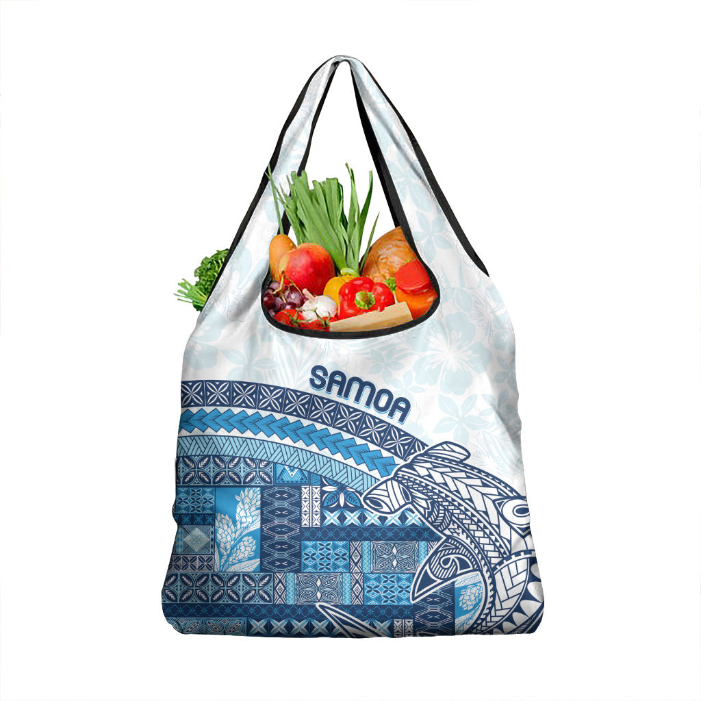 Samoa Mamanu Siapo Royal Blue Grocery Bag Tatau Malie LT7 1-pack One Size Royal Blue - Polynesian Pride
