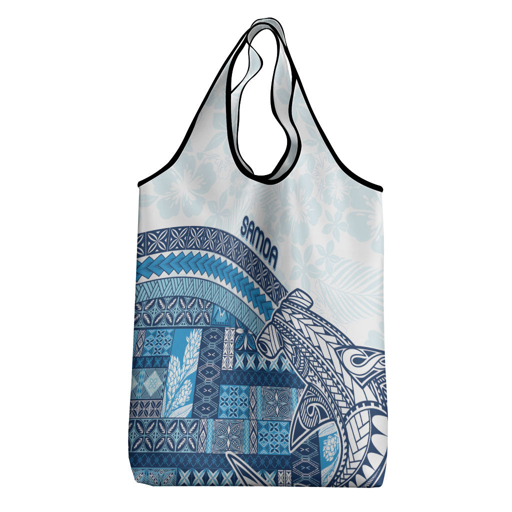 Samoa Mamanu Siapo Royal Blue Grocery Bag Tatau Malie LT7 - Polynesian Pride