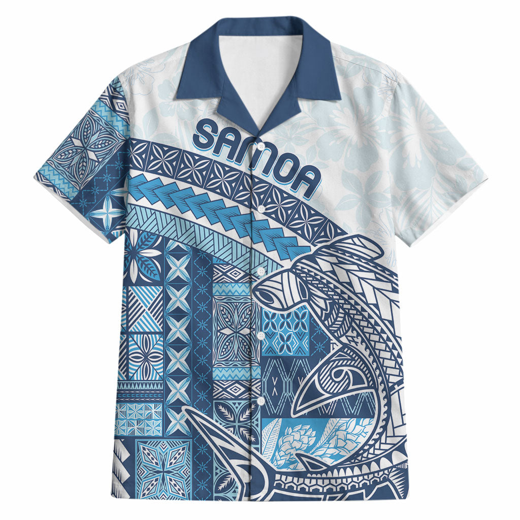 Samoa Mamanu Siapo Royal Blue Hawaiian Shirt Tatau Malie LT7 Royal Blue - Polynesian Pride