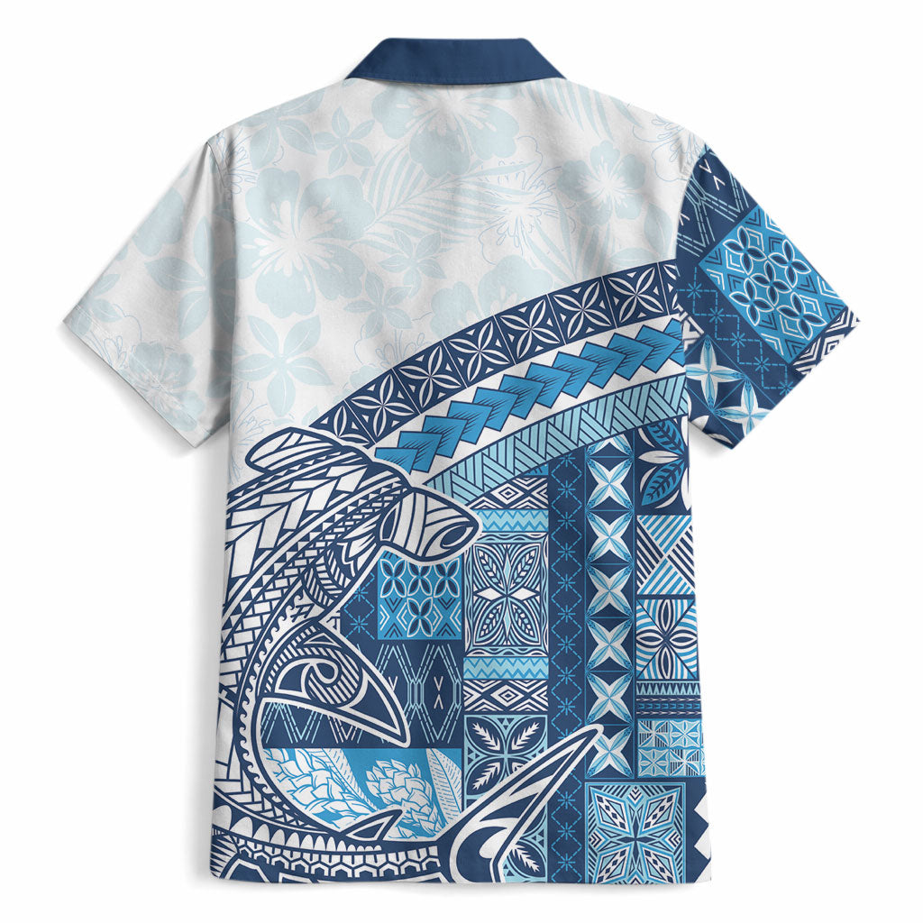 Samoa Mamanu Siapo Royal Blue Hawaiian Shirt Tatau Malie LT7 - Polynesian Pride