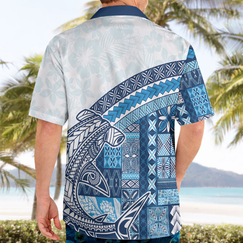 Samoa Mamanu Siapo Royal Blue Hawaiian Shirt Tatau Malie LT7 - Polynesian Pride