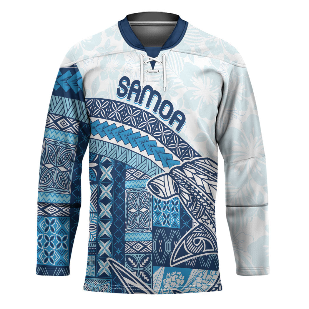 Samoa Mamanu Siapo Royal Blue Hockey Jersey Tatau Malie LT7 Unisex Royal Blue - Polynesian Pride