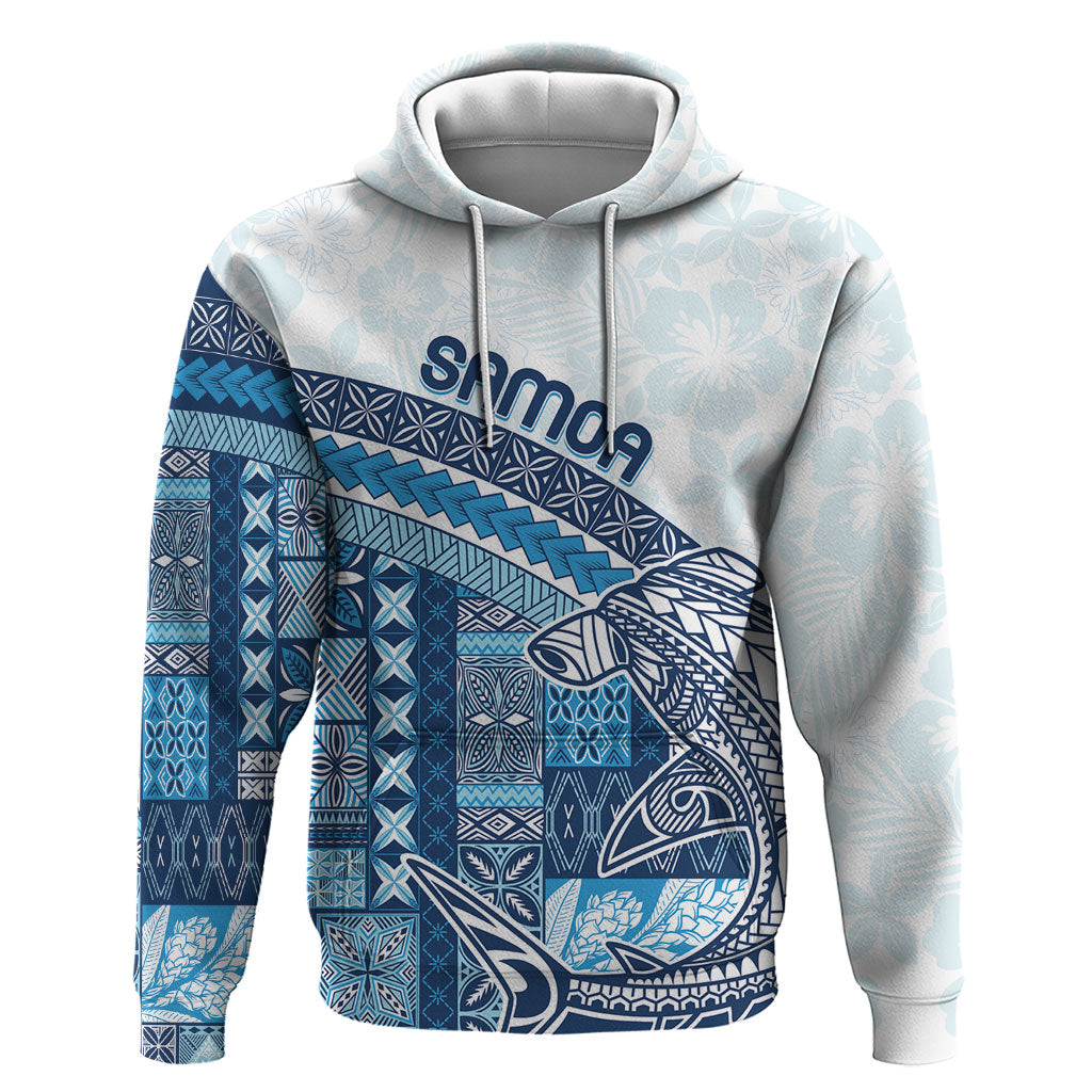 Samoa Mamanu Siapo Royal Blue Hoodie Tatau Malie LT7 Pullover Hoodie Royal Blue - Polynesian Pride