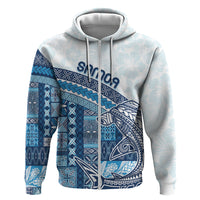 Samoa Mamanu Siapo Royal Blue Hoodie Tatau Malie LT7 Zip Hoodie Royal Blue - Polynesian Pride