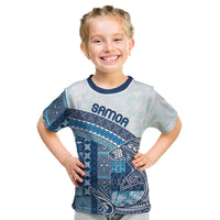 Samoa Mamanu Siapo Royal Blue Kid T Shirt Tatau Malie LT7 Royal Blue - Polynesian Pride
