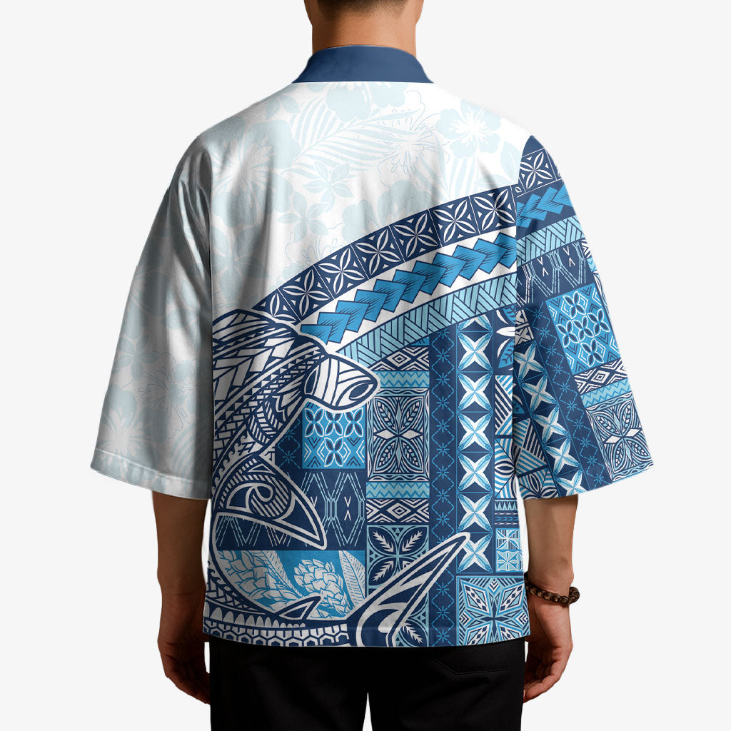 Samoa Mamanu Siapo Royal Blue Kimono Tatau Malie LT7 - Polynesian Pride