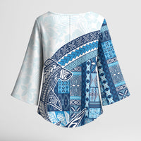 Samoa Mamanu Siapo Royal Blue Kimono Sleeve Blouse Tatau Malie LT7 - Polynesian Pride