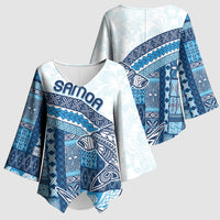 Samoa Mamanu Siapo Royal Blue Kimono Sleeve Blouse Tatau Malie LT7 - Polynesian Pride