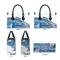 Samoa Mamanu Siapo Royal Blue Leather Bag Tatau Malie LT7 - Polynesian Pride