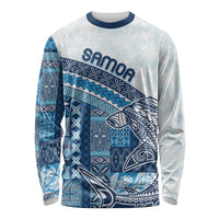 Samoa Mamanu Siapo Royal Blue Long Sleeve Shirt Tatau Malie LT7 Unisex Royal Blue - Polynesian Pride