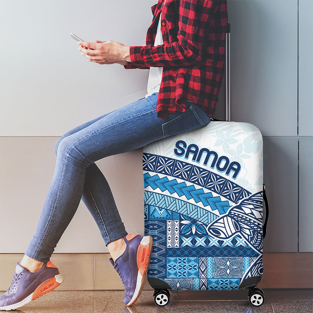 Samoa Mamanu Siapo Royal Blue Luggage Cover Tatau Malie LT7 - Polynesian Pride