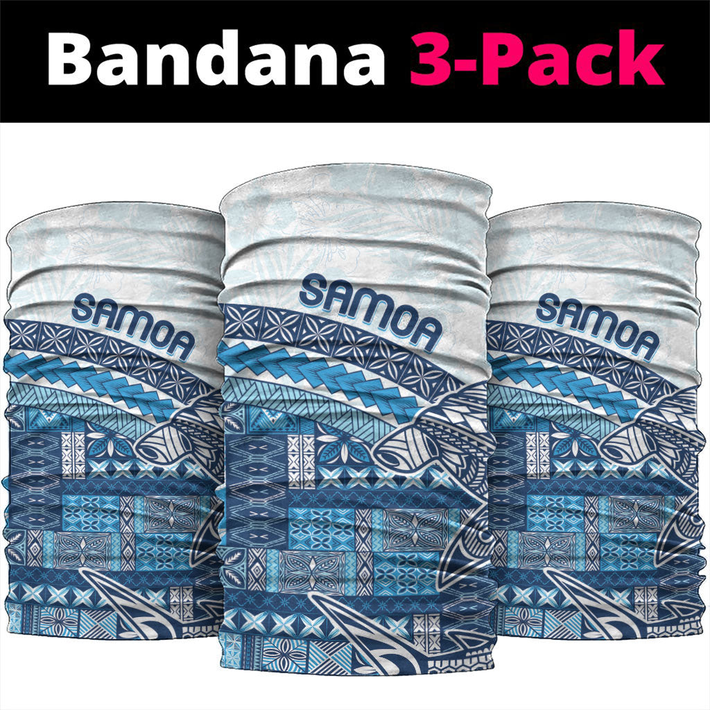 Samoa Mamanu Siapo Royal Blue Neck Gaiter Tatau Malie LT7 package One Size: 25*50cm Royal Blue - Polynesian Pride